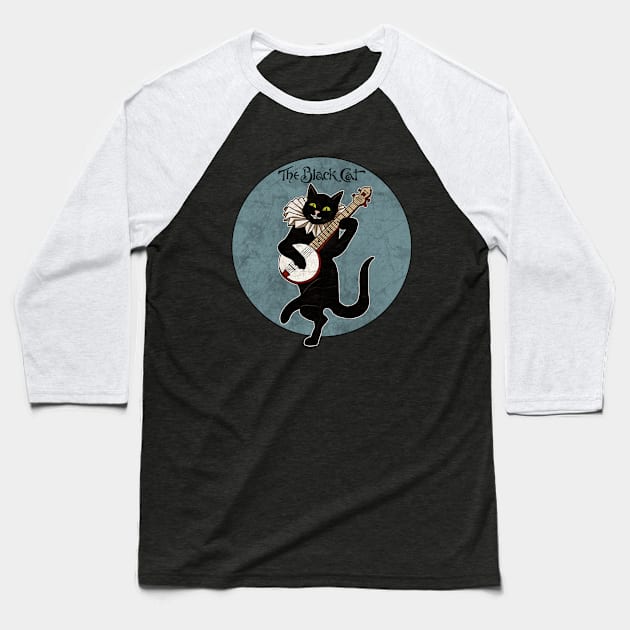 Vintage Cat Playing Banjo Baseball T-Shirt by valentinahramov